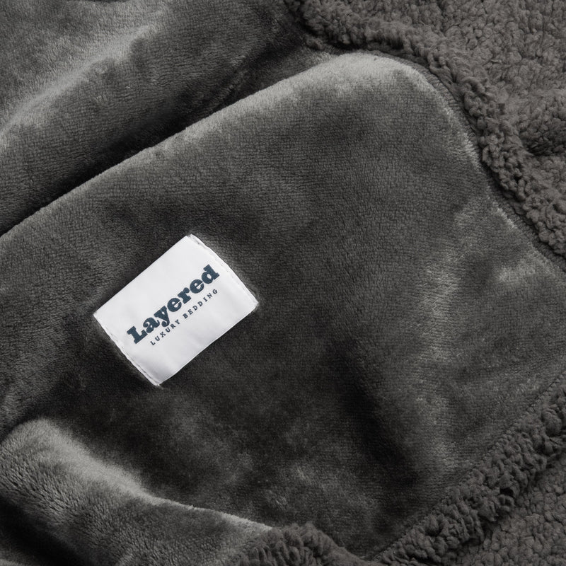 Waterproof blanket spread across a made bed, machine washable and ready for the next picnic